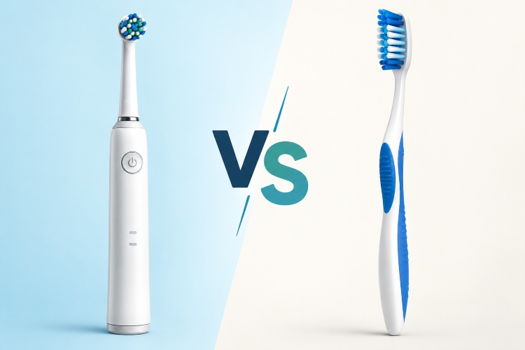 electric toothbrush vs. regular toothbrush